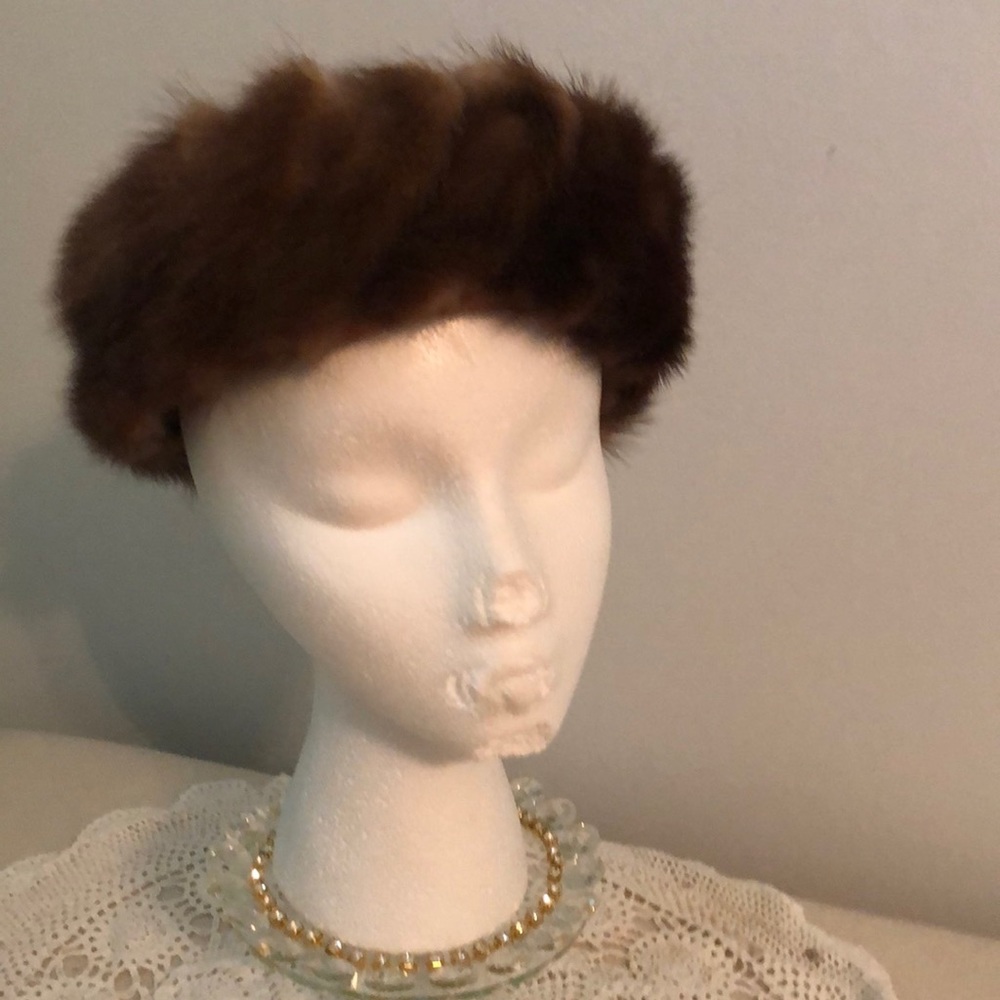 Vintage brown fur hat